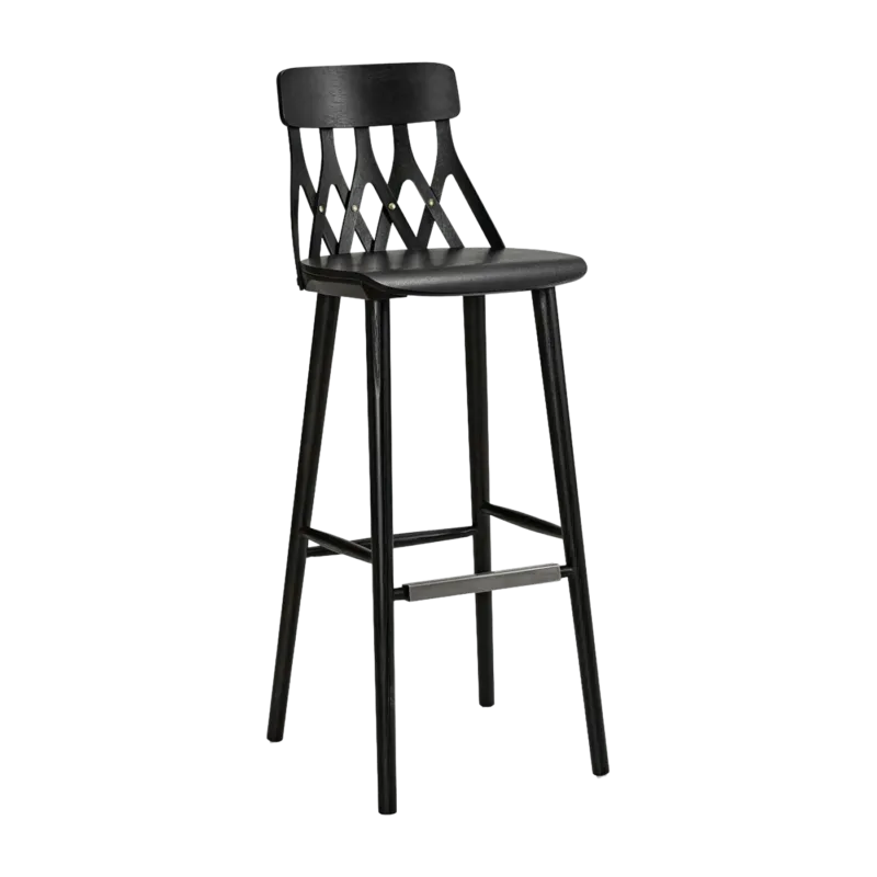 Chaise de bar en frêne noir 78 cm Y5 - Hans K - The Cool Republic