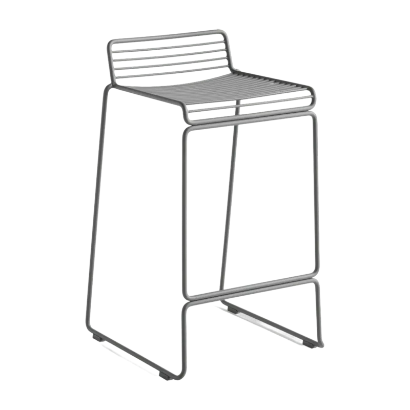 Chaise de bar en métal gris 65 cm Hee - HAY - The Cool Republic