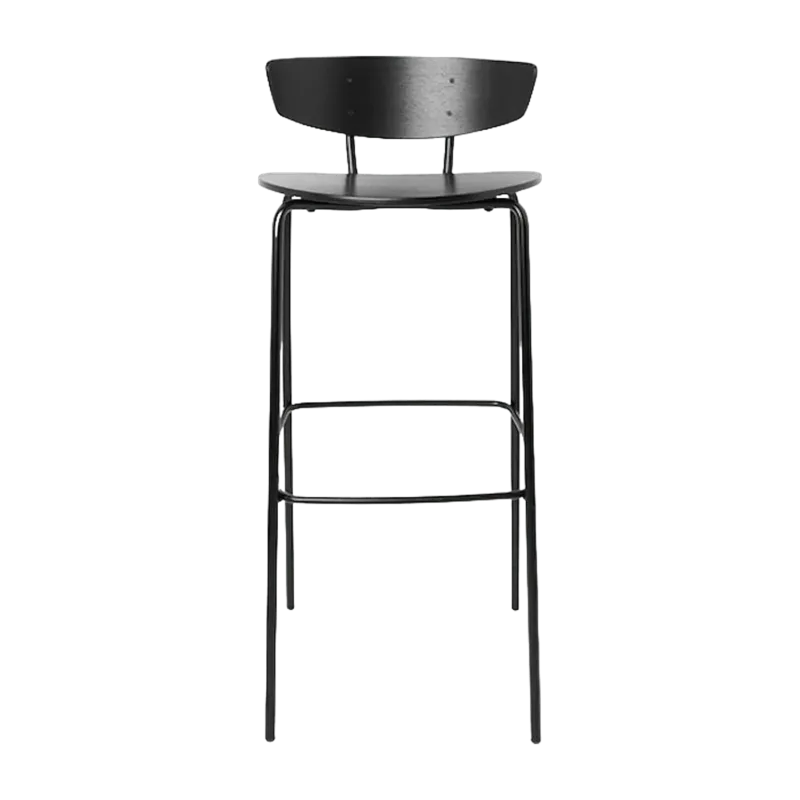 Chaise de bar en métal noir M 76 cm Herman - Ferm Living - The Cool Republic