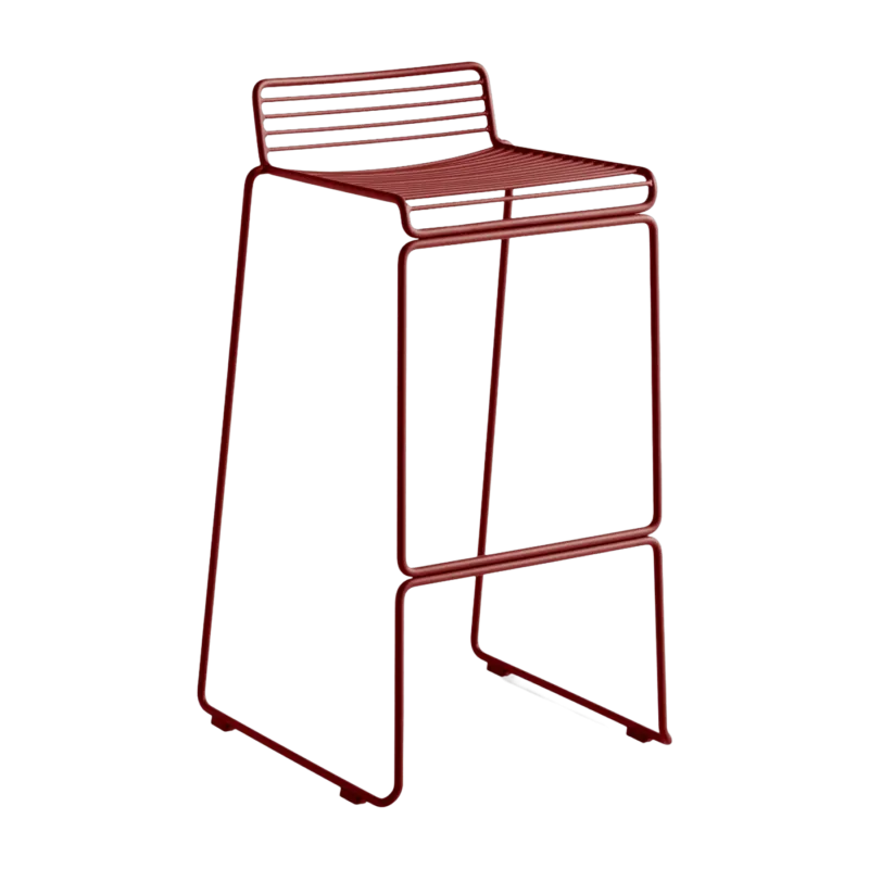 Chaise de bar en métal rouge 75 cm Hee - HAY - The Cool Republic