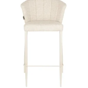 Chaise de bar en tissu et métal beige 73cm Georgia - Dutchbone - The Cool Republic