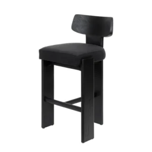 Chaise de bar en tissu noir et boir mindi noir 50x56x101cm Sotho - Versmissen - The Cool Republic