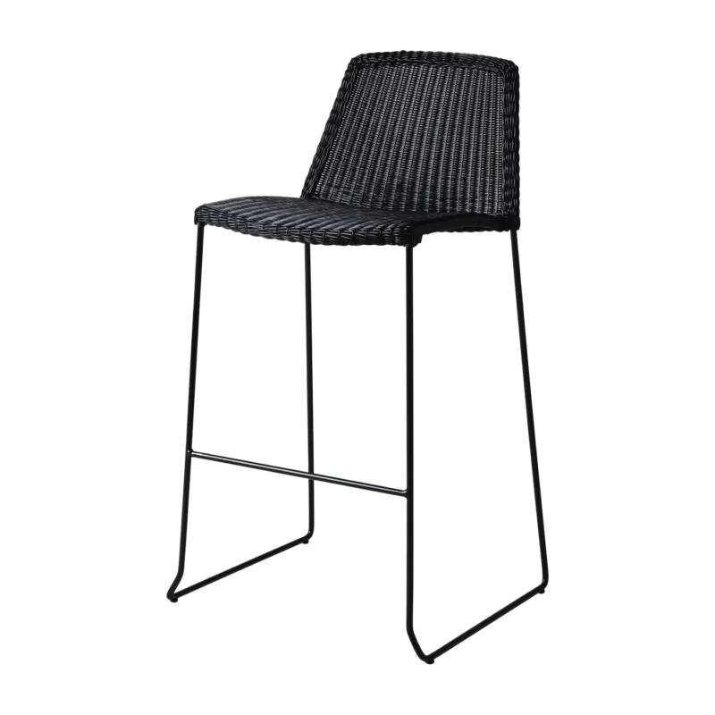 Chaise de bar noire Breeze - Cane-Line - The Cool Republic