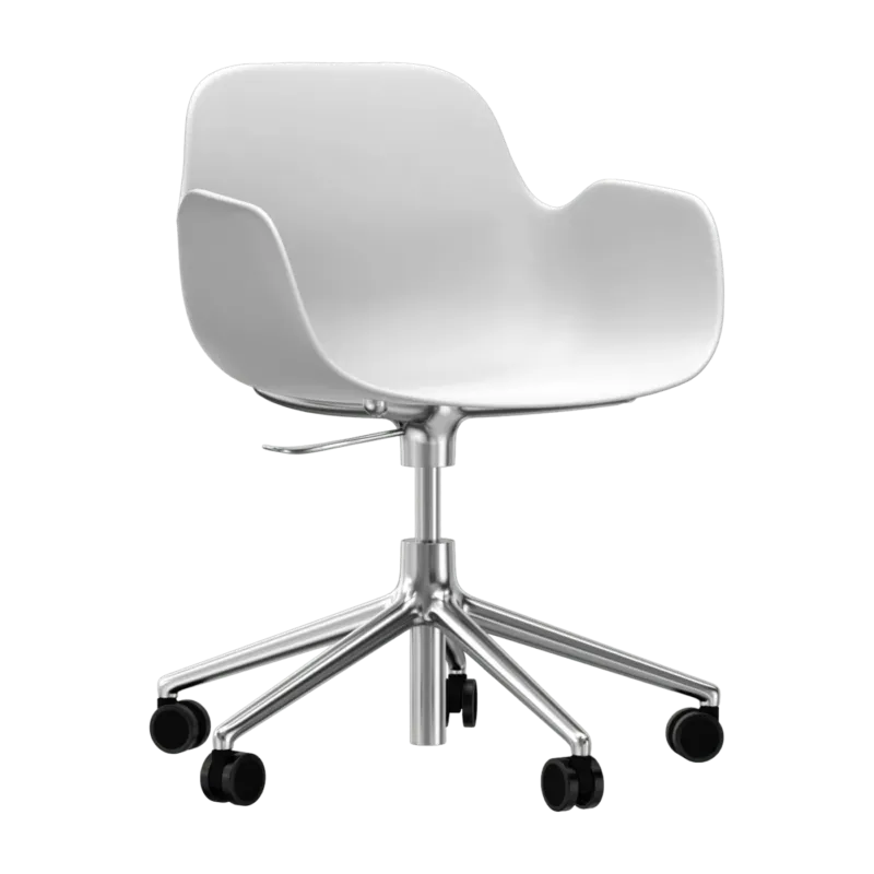 Chaise de bureau avec accoudoirs en aluminium et pp blanc Form - Normann Copenhagen - The Cool Republic
