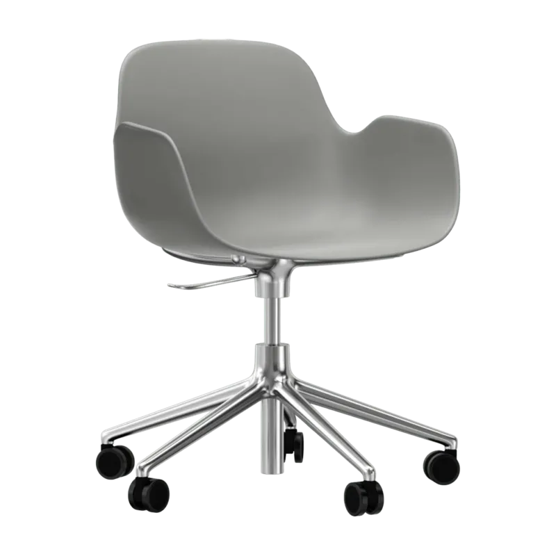 Chaise de bureau avec accoudoirs en aluminium et pp gris Form - Normann Copenhagen - The Cool Republic