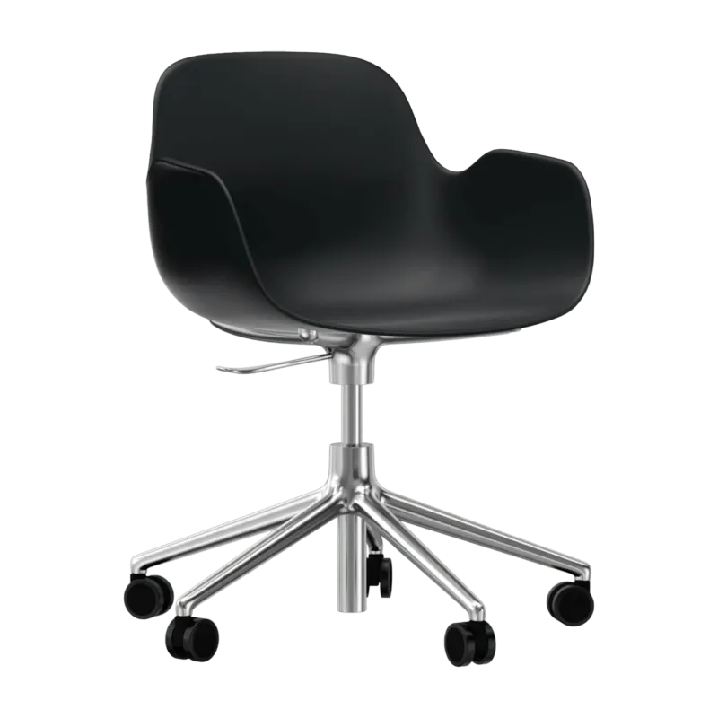 Chaise de bureau avec accoudoirs en aluminium et pp noir Form - Normann Copenhagen - The Cool Republic