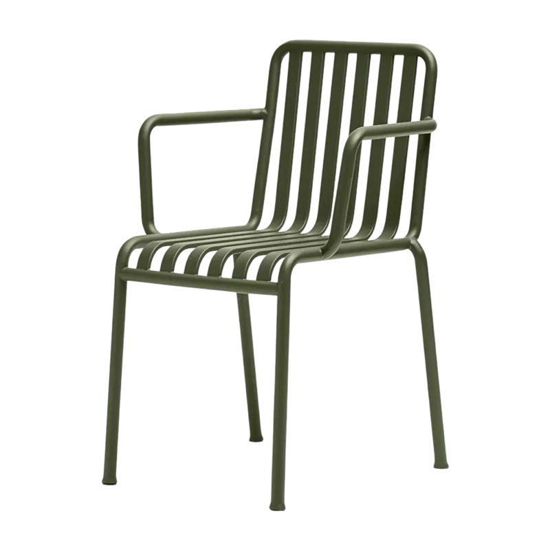 Chaise de jardin avec accoudoir en métal olive Palissade - HAY - The Cool Republic