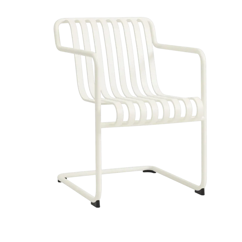 Chaise de jardin avec accoudoirs en acier blanc crème 54x65x80cm Palissade - HAY - The Cool Republic
