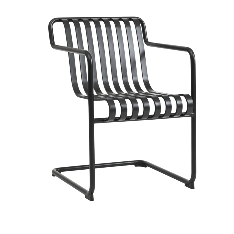 Chaise de jardin avec accoudoirs en acier gris anthracite 54x65x80cm Palissade - HAY - The Cool Republic