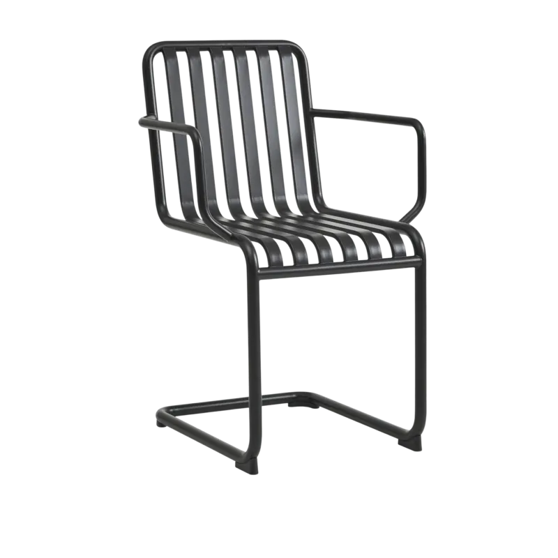Chaise de jardin avec accoudoirs en acier gris anthracite Palissade - HAY - The Cool Republic