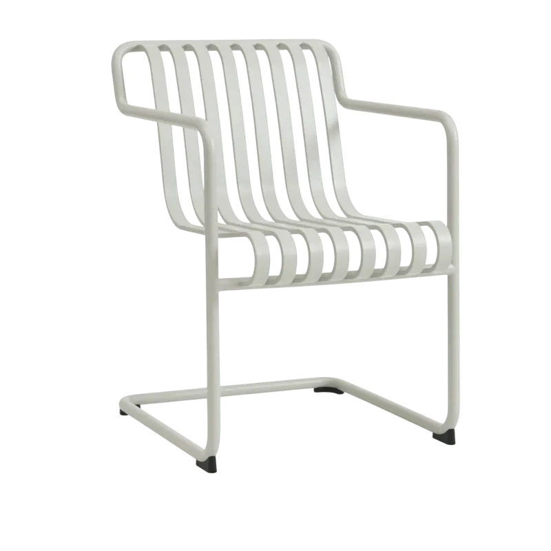 Chaise de jardin avec accoudoirs en acier gris clair 54x65x80cm Palissade - HAY - The Cool Republic