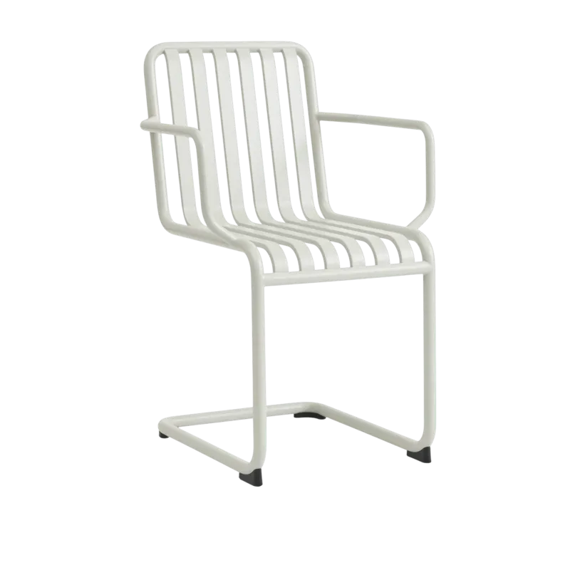 Chaise de jardin avec accoudoirs en acier gris clair Palissade - HAY - The Cool Republic