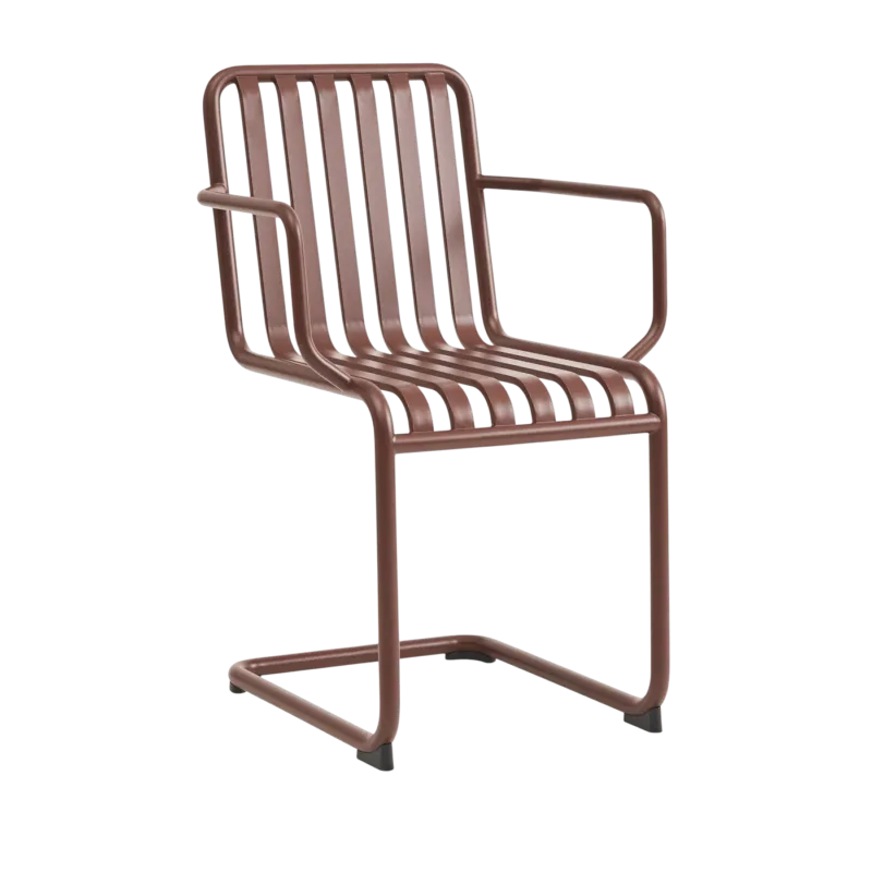 Chaise de jardin avec accoudoirs en acier rouge Palissade - HAY - The Cool Republic
