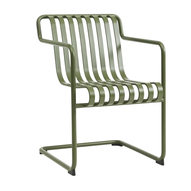 Chaise de jardin avec accoudoirs en acier vert olive 54x65x80cm Palissade - HAY - The Cool Republic
