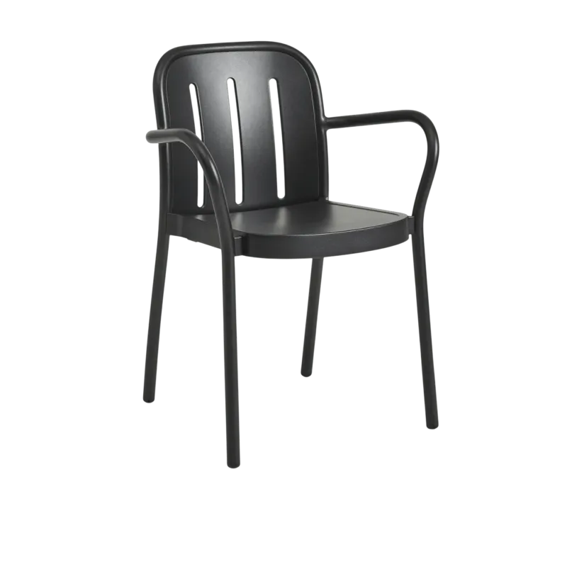 Chaise de jardin avec accoudoirs en métal anthracite Deville - HAY - The Cool Republic
