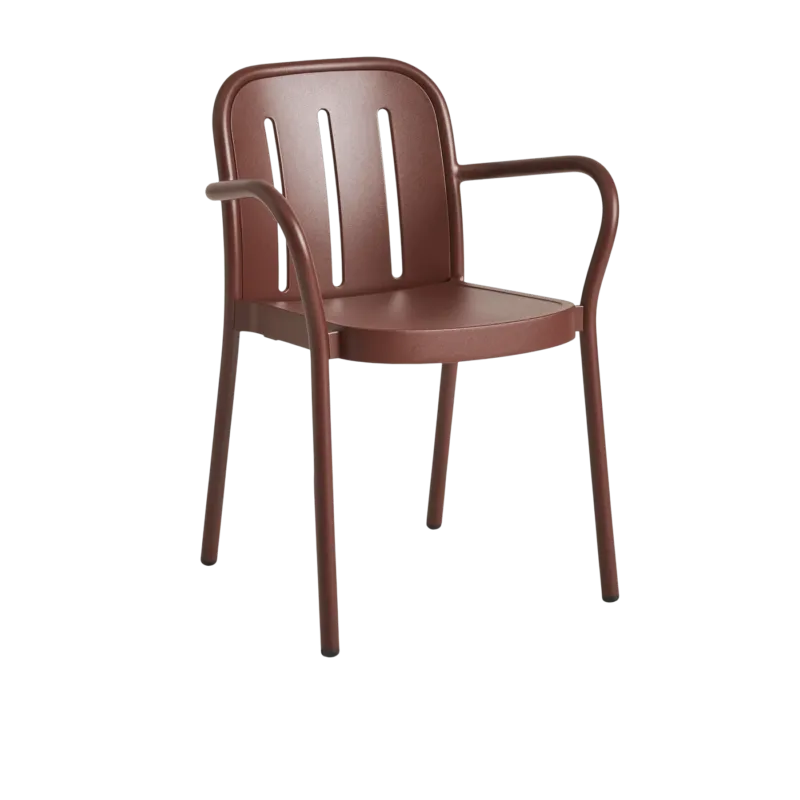 Chaise de jardin avec accoudoirs en métal rouge Deville - HAY - The Cool Republic