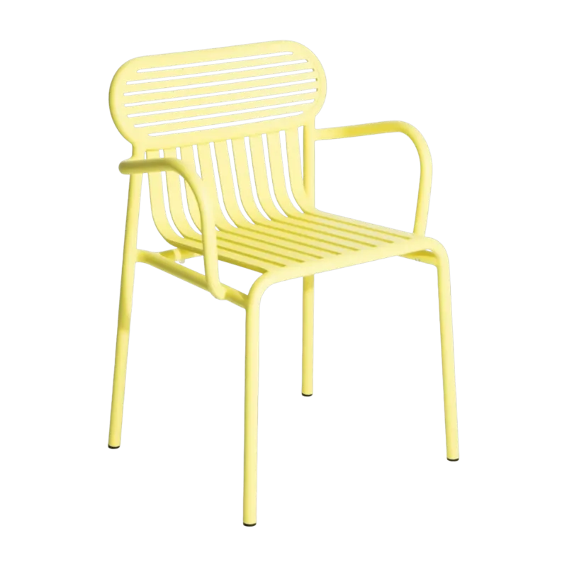 Chaise de jardin avec accoudoirs jaune Week-End - Petite Friture - The Cool Republic