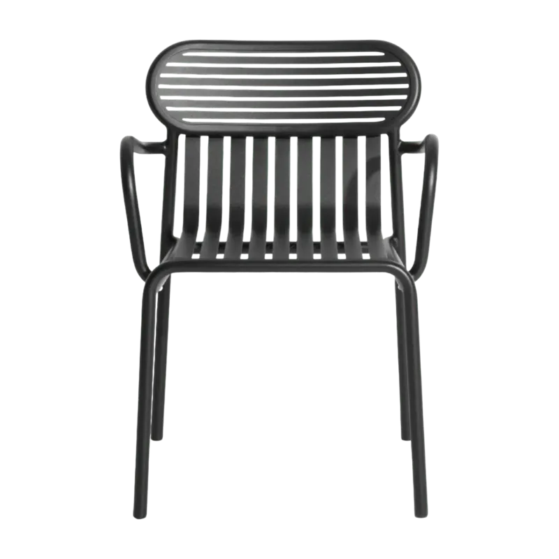 Chaise de jardin avec accoudoirs noire Week-End - Petite Friture - The Cool Republic