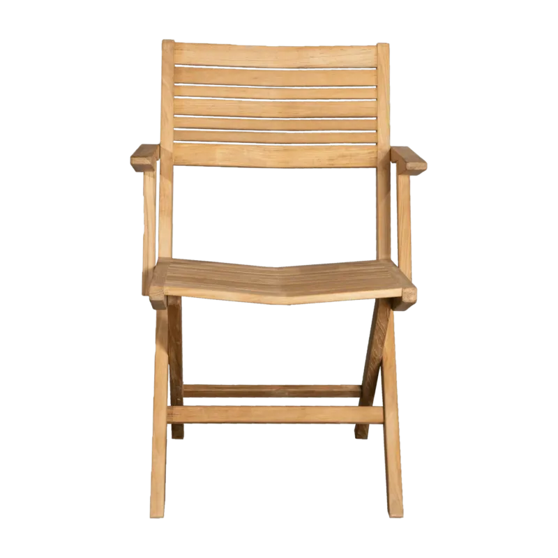 Chaise de jardin avec accoudoirs pliable en teck Flip - Cane-Line - The Cool Republic