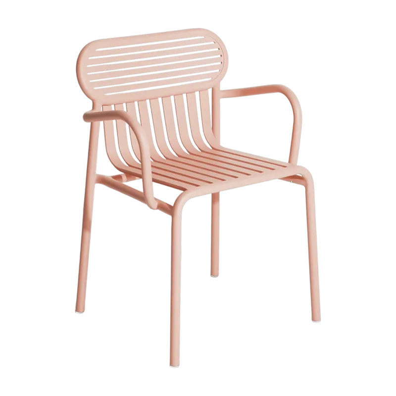 Chaise de jardin avec accoudoirs rose blush Week-End - Petite Friture - The Cool Republic