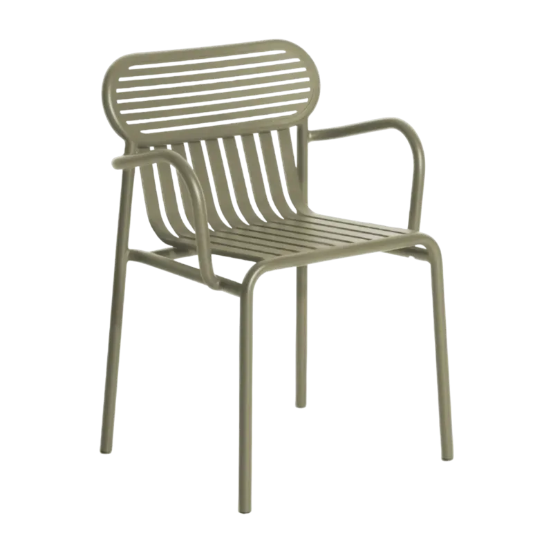 Chaise de jardin avec accoudoirs verte jade Week-End - Petite Friture - The Cool Republic