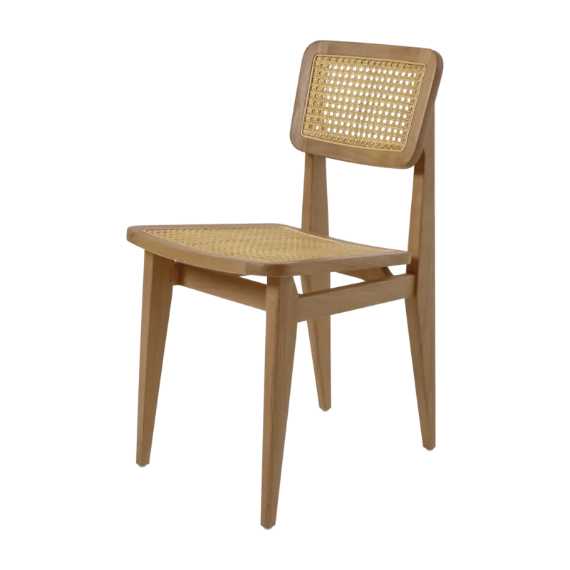 Chaise de jardin en bois de teck et cannage C-Chair - Gubi - The Cool Republic