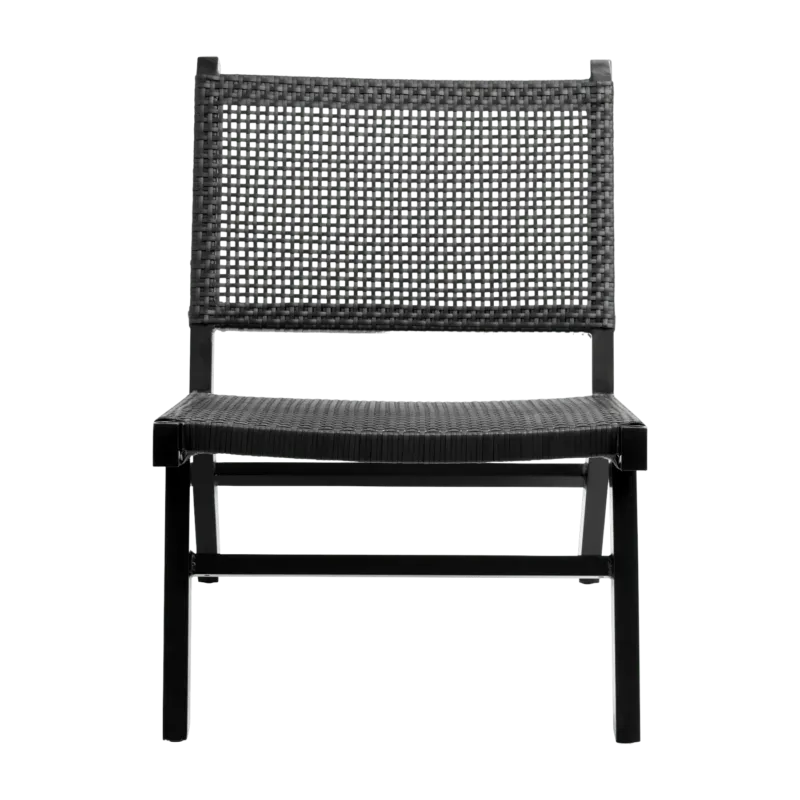 Chaise de jardin en osier noire Vasai - Nordal - The Cool Republic
