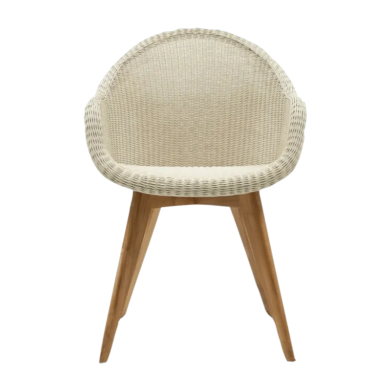 Chaise de repas extérieur teck massif blanc cassé Edgard - Vincent Sheppard - The Cool Republic