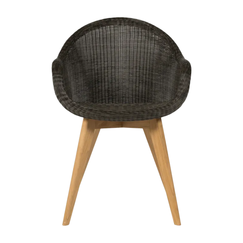 Chaise de repas extérieur teck massif noir Edgard - Vincent Sheppard - The Cool Republic