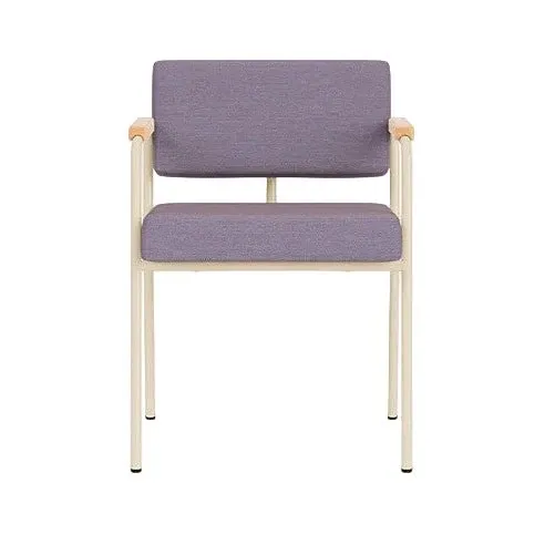 Chaise de salle à manger avec accoudoirs en acier beige et tissu violet Monday - Fest Amsterdam - The Cool Republic