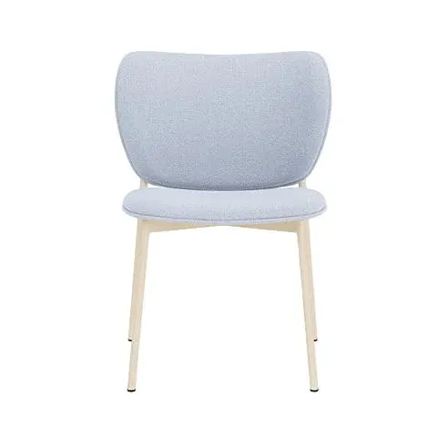 Chaise de salle à manger en acier beige et tissu bleu glacé Eve - Fest Amsterdam - The Cool Republic