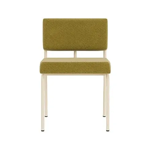 Chaise de salle à manger en acier beige et tissu vert pistache Monday - Fest Amsterdam - The Cool Republic