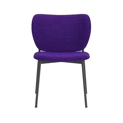 Chaise de salle à manger en acier noir et tissu violet Eve - Fest Amsterdam - The Cool Republic