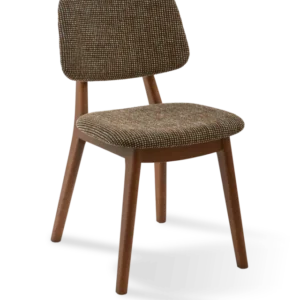 Chaise de salle à manger en tissu à motif marron et bois de frêne Speckled Happy Days - Pols Potten - The Cool Republic