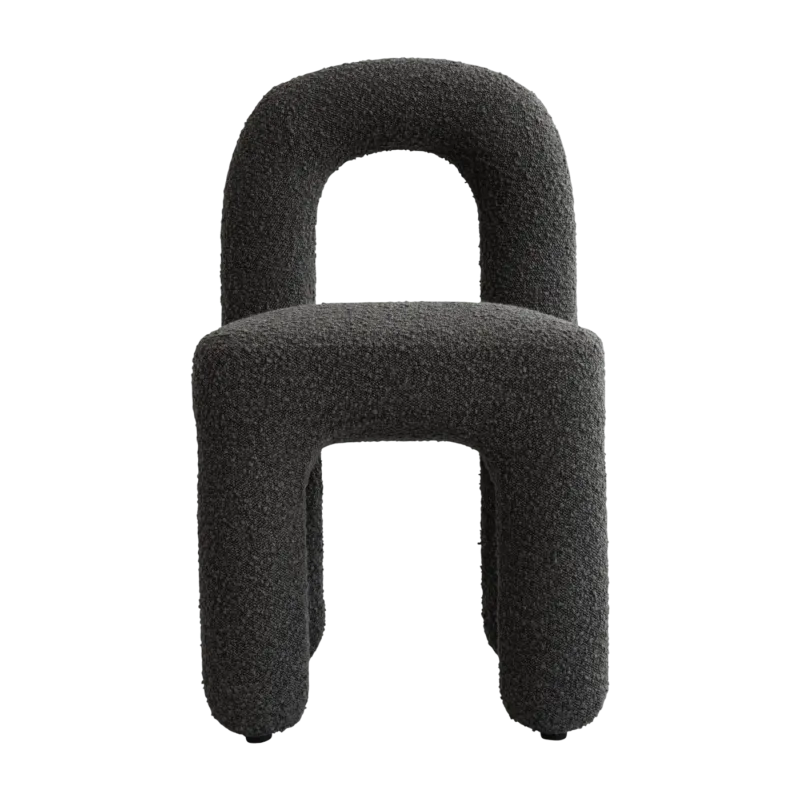 Chaise de salle à manger en tissu bouclé taupe foncé Daiku - 101 COPENHAGEN - The Cool Republic