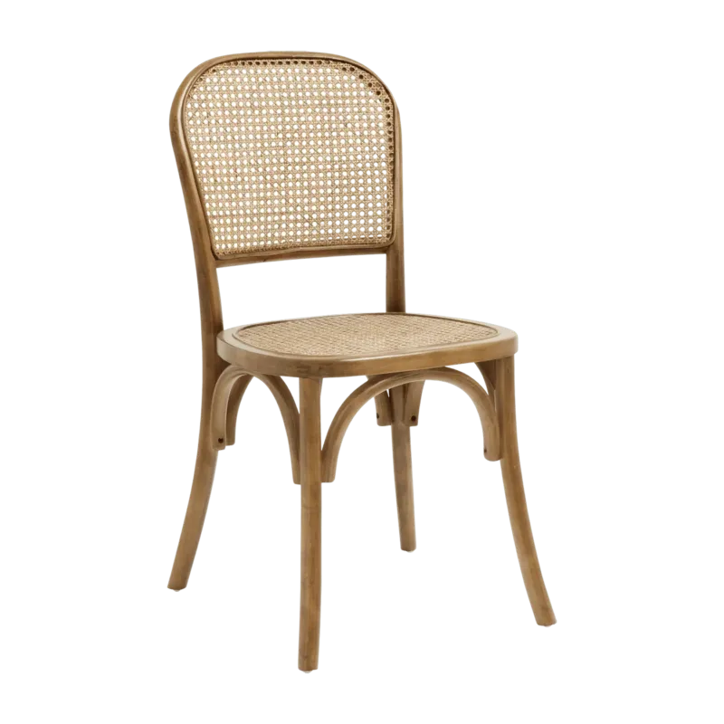 Chaise design en bouleau naturel et cannage Wicky - Nordal - The Cool Republic