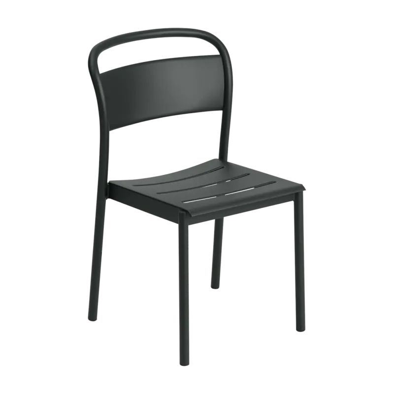 Chaise d'extérieur en acier noir Linear - Muuto - The Cool Republic