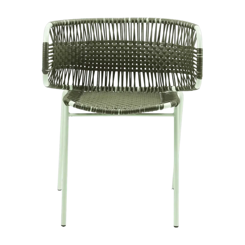 Chaise en acier avec accoudoirs vert Cielo - Ames - The Cool Republic