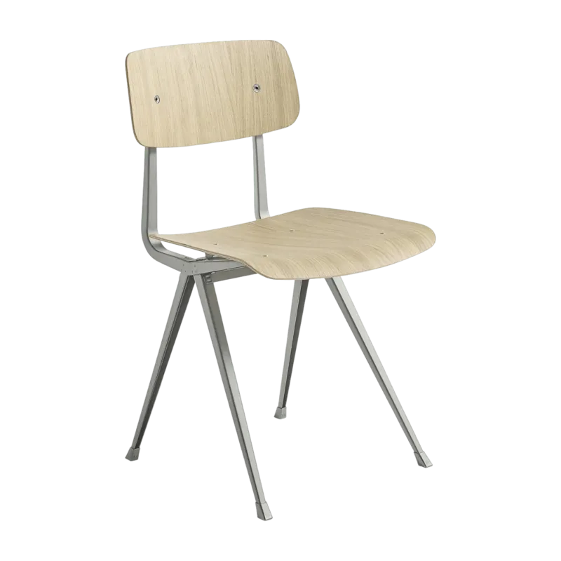 Chaise en acier beige et bois de chêne Result - HAY - The Cool Republic