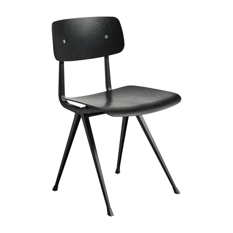 Chaise en acier et bois de chêne noir Result - HAY - The Cool Republic