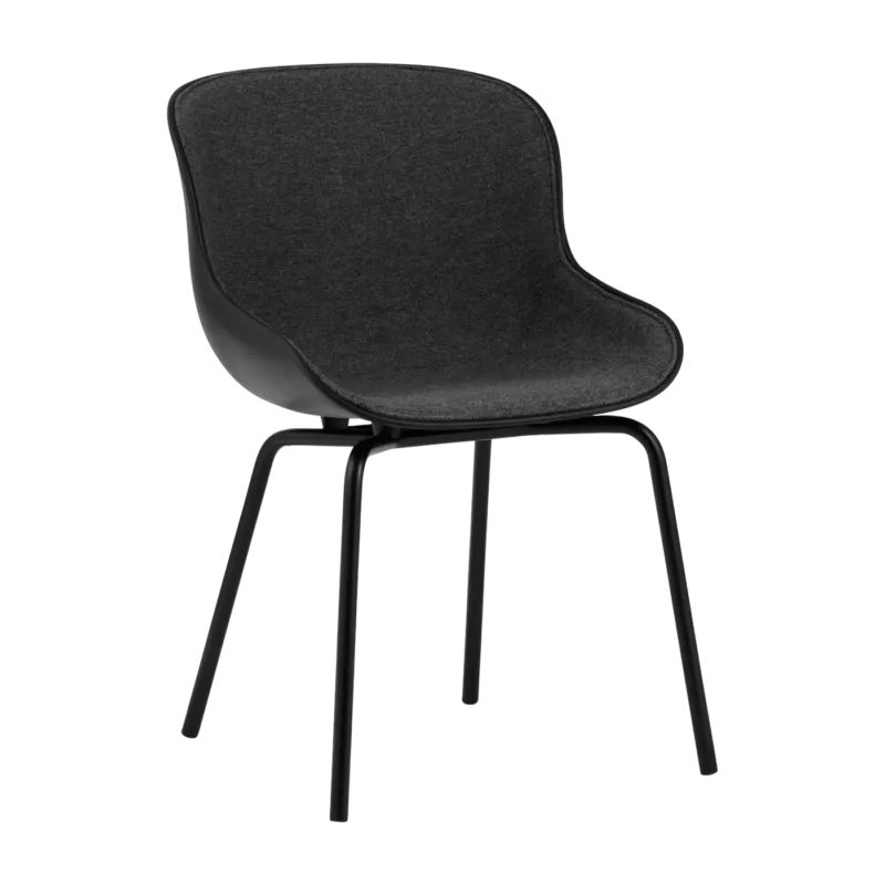 Chaise en acier peint et pp avec tissu noir Hyg - Normann Copenhagen - The Cool Republic