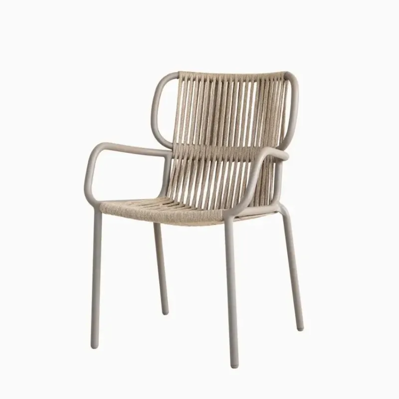 Chaise en aluminium thermolaqué et corde sable 59x90cm Ribbon - Vincent Sheppard - The Cool Republic