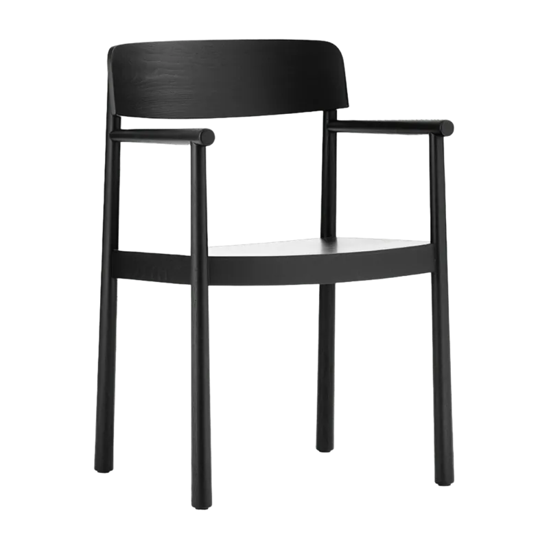 Chaise en bois de frêne noire avec accoudoirs Timb noir - Normann Copenhagen - The Cool Republic