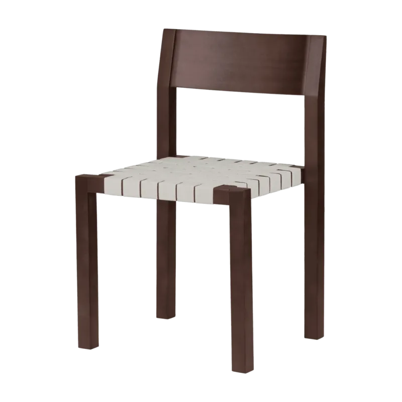 Chaise en bois de hêtre massif brun cacao et sangles naturelles en coton Toli - noo.ma - The Cool Republic