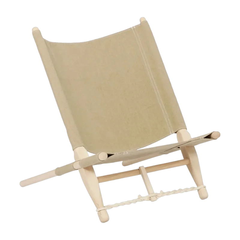 Chaise en bois et tissu beige OGK - Skovshoved Møbelfabrik & Co - The Cool Republic