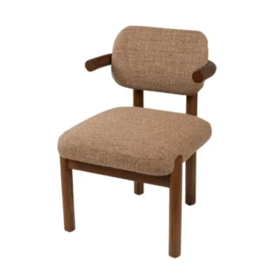 Chaise en bois mindi et tissu macchiato 54x56,5x82cm Bono - Versmissen - The Cool Republic