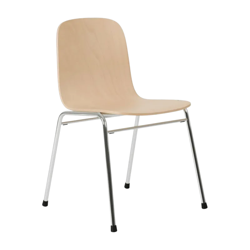 Chaise en bois naturel et cadre argenté Touchwood - Hem - The Cool Republic