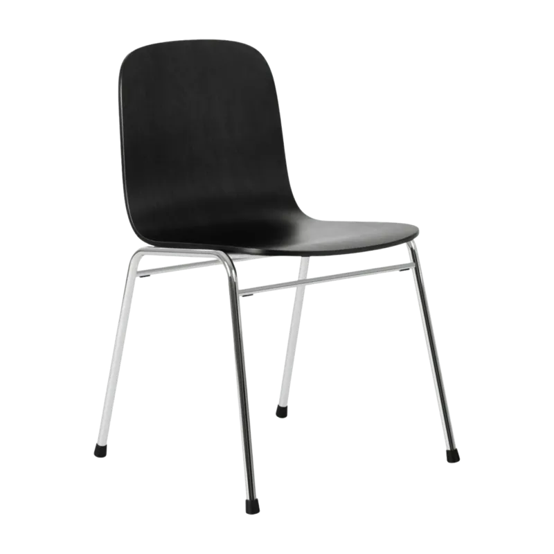 Chaise en bois noir et cadre argenté Touchwood - Hem - The Cool Republic