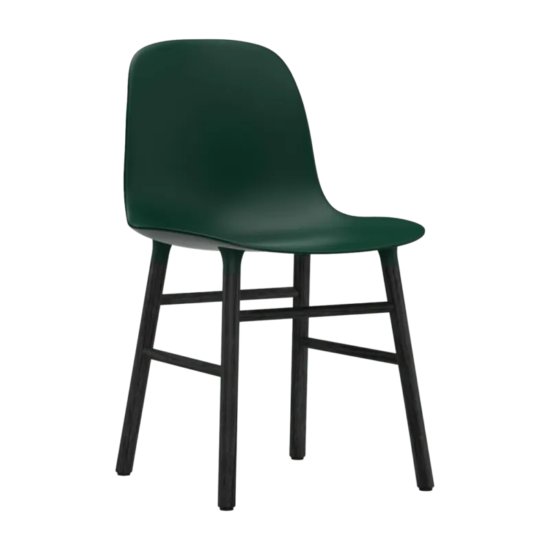 Chaise en bois noir et pp vert Form - Normann Copenhagen - The Cool Republic