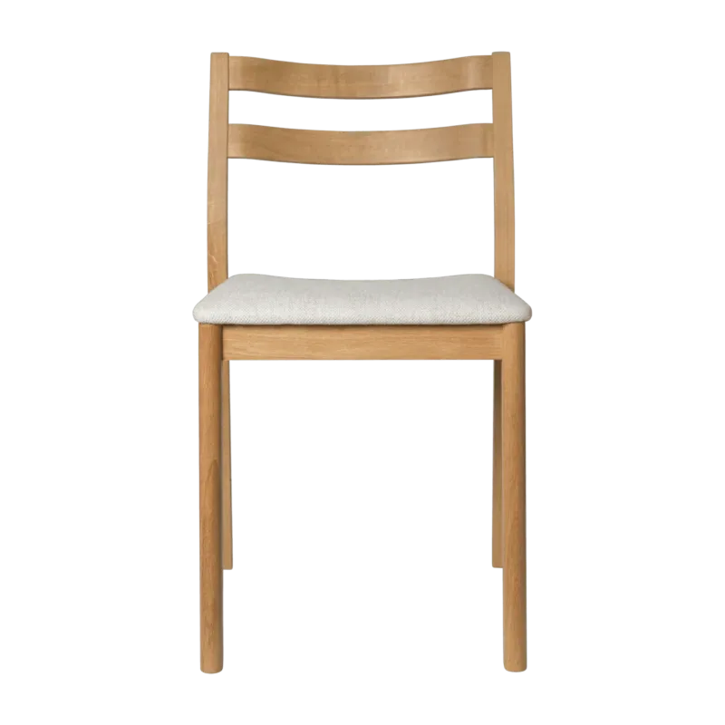 Chaise en chêne et assise bouclé crème 45,6x49x79cm Boda - Ferm living - The Cool Republic